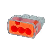 IDEAL 30-1033 Push-In Connector, 3-Port, 12-20 AWG, Orange, Box of 100 by Ideal Industries