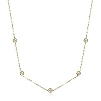 Collner Diamond Necklaces for Women, Dainty Gold Necklace 18K Gold Plated Layered CZ Diamond Necklace Simple Gold Necklace for Women Trendy Jewelry Gifts for Girls