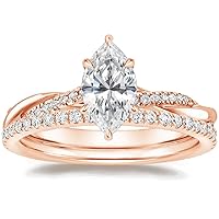 1 Carat Marquise 14K White Gold Classic Prong Set Certified Diamond Engagement Ring