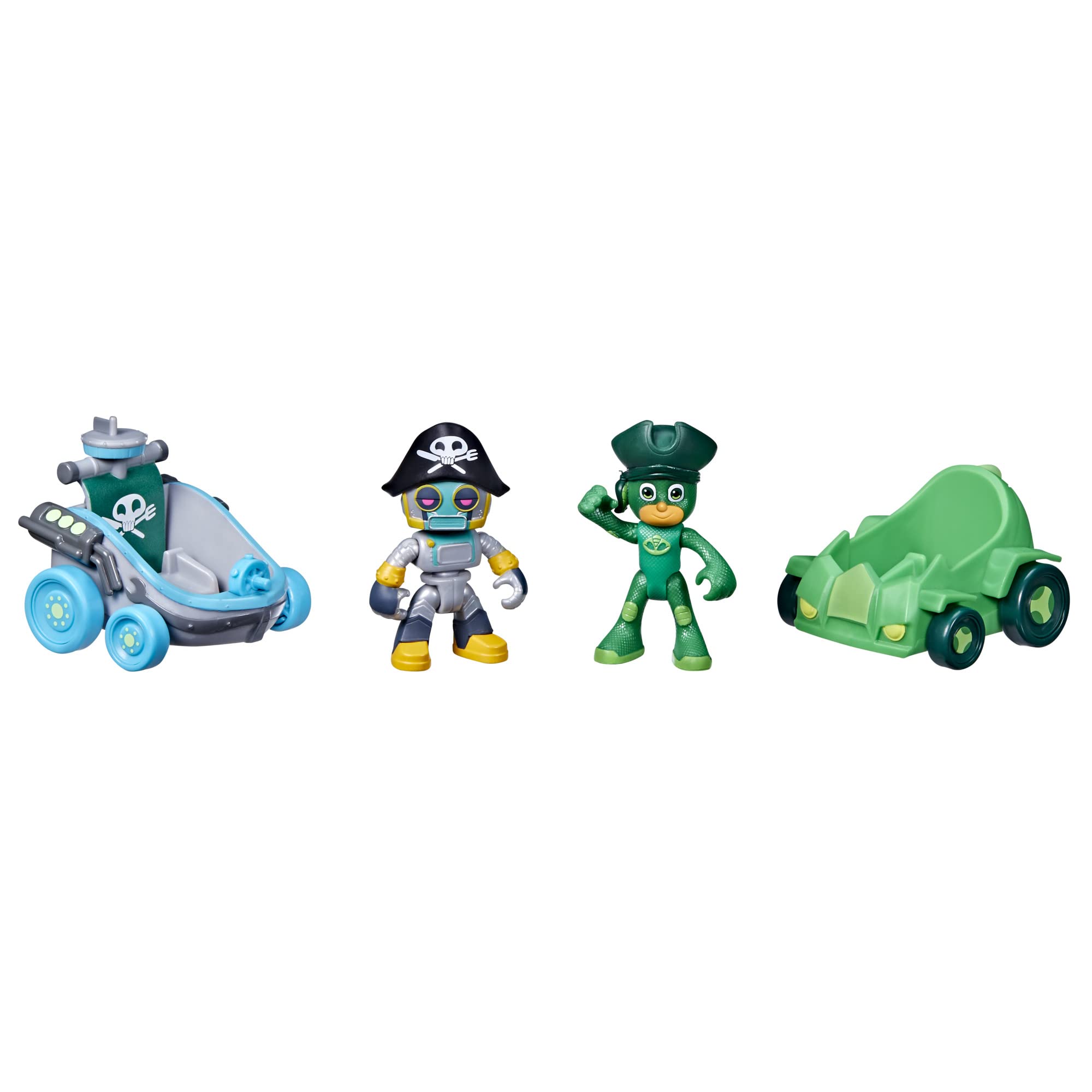 PJ Masks Pirate Power Gekko vs Pirate Robot Battle Racers Preschool Toy, Vehicle and Action Figure Set for Kids Ages 3 and Up