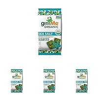 gimMe Snacks | Organic Roasted Seaweed | Sea Salt | (5g) - (Pack of 4) | non-GMO & Gluten-Free