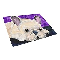 Caroline's Treasures SS8698LCB French Bulldog Glass Cutting Board Large Decorative Tempered Glass Kitchen Cutting and Serving Board Large Size Chopping Board