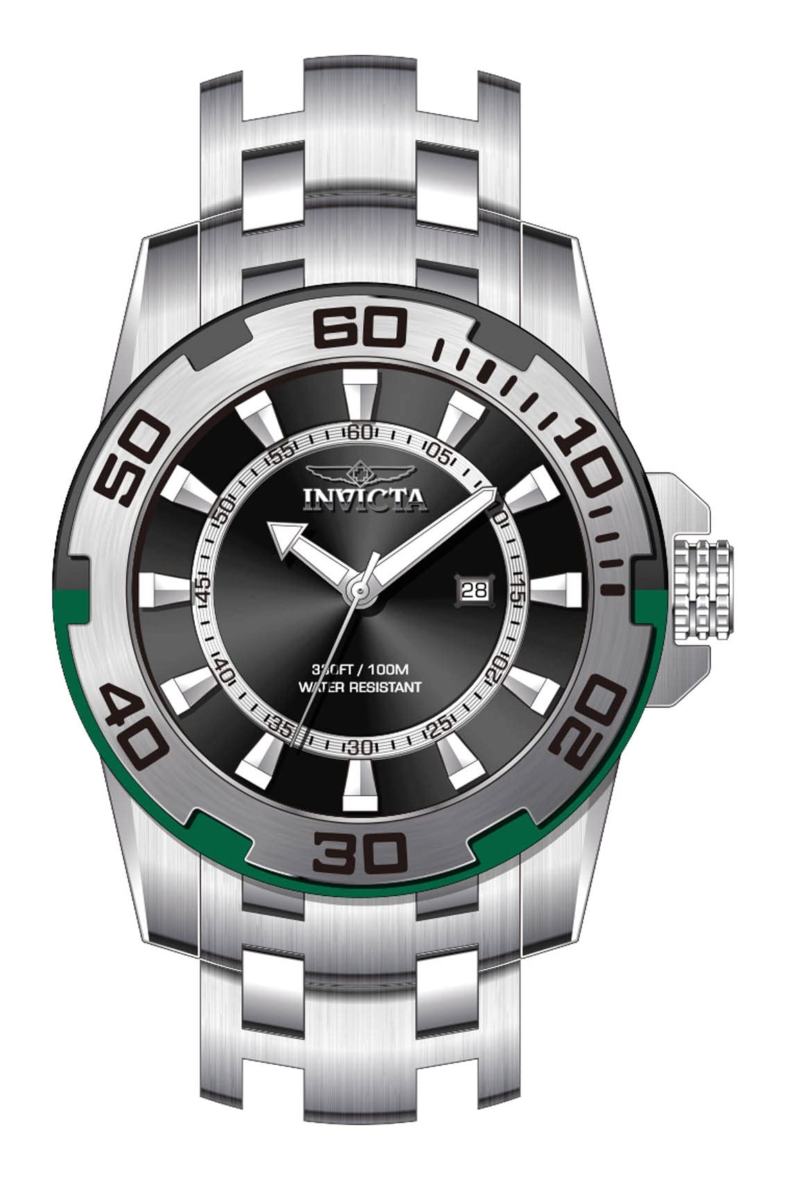 Invicta Men's Pro Diver 50mm Stainless Steel Quartz Watch, Silver (Model: 39116)