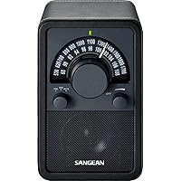 Sangean WR-15BK AM/FM Table Top Wooden Radio (Black)
