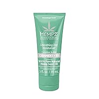 Hempz Cucumber & Aloe Smoothing Day Moisturizer - Hydrating Daily Cream Rich with Minerals, Vitamin C, & Hempseed Oil to Hydrate & Repair Extremely Dry or Sensitive Skin, for Face & Body, 3 Oz
