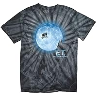 Popfunk Et Moon Scene Tie Dye Adult Unisex T Shirt (X-Large) Black Monochrome