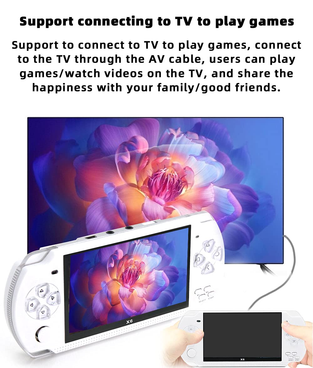 JXD 4.3 inch 8GB Handheld Game Console Built in 1500 Games for Multiple simulators x6 Retro Video Game Console mp3/mp4/Ebook TV Out Portable Game Player