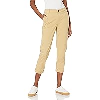 Amazon Essentials Women's Mid-Rise Slim-Fit Cropped Tapered Leg Khaki Pant
