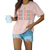 Blooming Jelly Womens Be Kind Shirt Short Sleeve Graphic Tees Loose Fit Tshirts Cute Casual Summer Tops Ladies Teacher Shirts