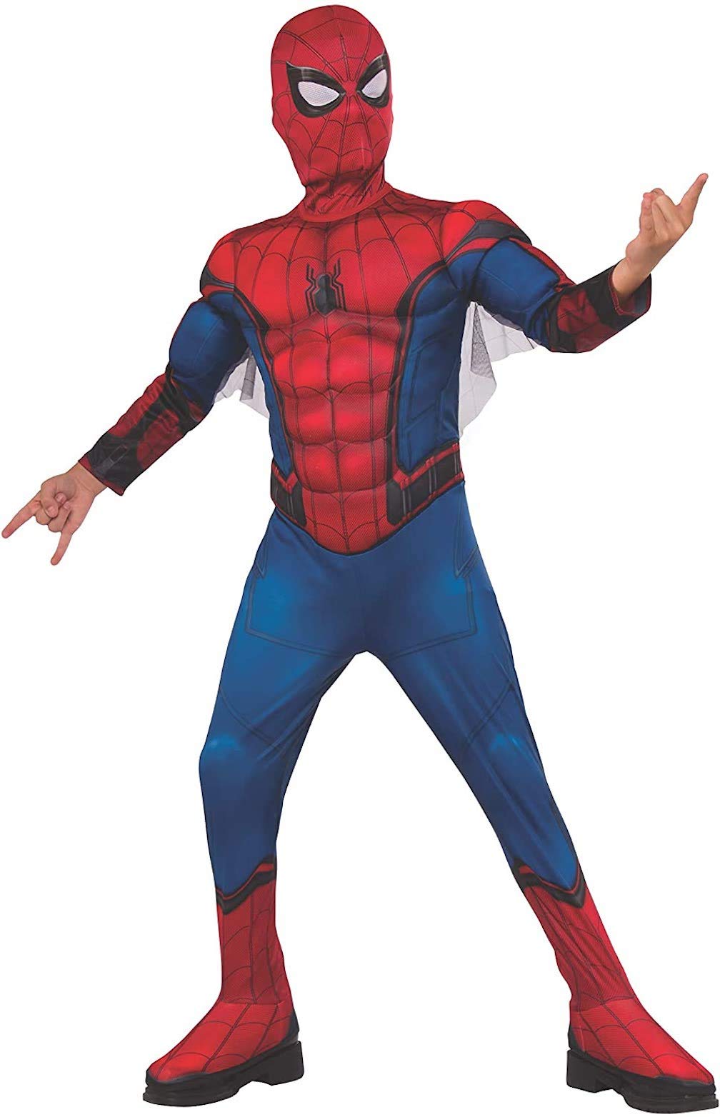 Rubie's Child's Marvel Spider-Man Far from Home Deluxe Spider-Man Costume & Mask, Medium,Red/Blue
