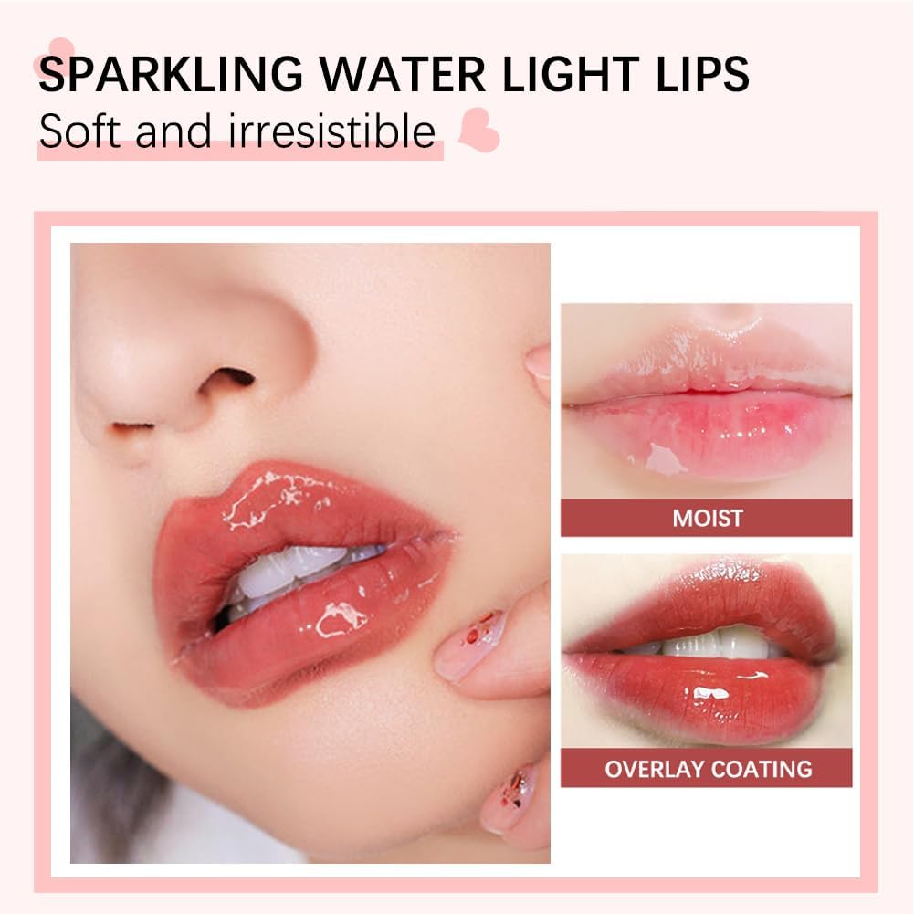 Hydrating Lip Glow Oil, Moisturizing Lip Glow Oil, Lip Plumper Gloss, Transparent Lip Gloss, Lip Oil, Plumping Lip Oil, Lip Balm, Tinted Lip Balm Lip Care (2PCS Rosewood)