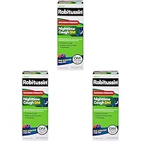 Robitussin Maximum Strength Nighttime Cough DM, Cough Medicine for Adults, Berry Flavor - 8 Fl Oz (Pack of 3)