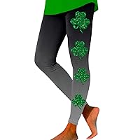 St Patricks Day Leggings for Women Shamrock Trousers Butt Lift Tummy Control Lucky Clover Yoga Pants