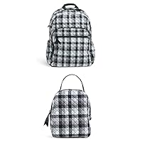 Bradley Vera Womens Cotton Campus Backpack Bookbag, Kingbird Plaid - Recycled Cotton, One Size USVera Womens Modern Lunch Bag, Kingbird Plaid - Recycled Cotton, One Size US