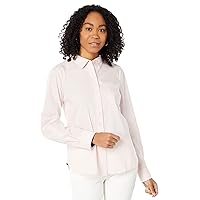 Tommy Hilfiger Women's Button Collared Shirt with Adjustable Sleeves, Ballerina Pink, Small
