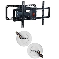ECHOGEAR Full Motion TV Mount & in Wall TV Cable Hider Bundle - Mount TVs Up to 90