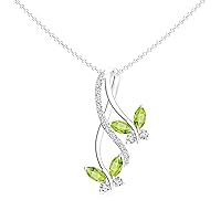 Natural Gemstone Marquise Shaped Pendant for Women in Sterling Silver/14K Solid Gold/Platinum