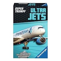 Ravensburger Card Game, Supertrump Ultra Jets 20691, Quartet and Trump Game for Technology Fans from 7 Years