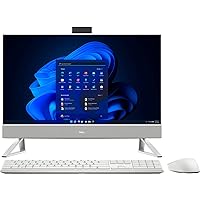 Dell Inspiron 24-inch FHD Touchscreen All-in-One Desktop 2022 | 10-Core 12th Intel Core i5-1235U Iris Xe Graphics | 16GB DDR4 256GB NVMe SSD + 1TB HDD | WiFi 6E Bluetooth RJ45 | Win 11 Pro | Silver