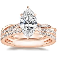 14k Rose Gold 4 CT 16X8mm Cushion Moissanite Solitaire Engagement Ring