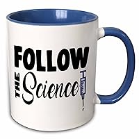 3dRose Funny Follow the Science Covid19 Vaccine Syringe Cartoon - Mugs (mug_341537_6)