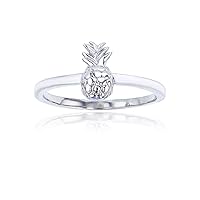 DECADENCE Sterling Silver Rhodium Pineapple Fashion Ring