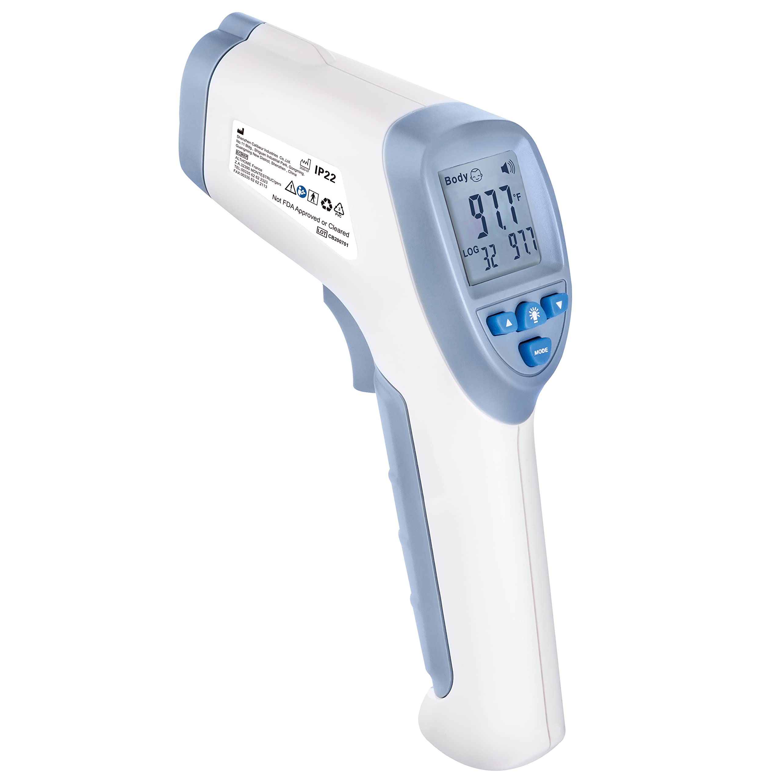 Aain A8837 10 pcs Forehead Thermometer, Baby and Adults Thermometer,Digital Non-Contact Forehead Infrared Thermometer, Backlight LCD Screen with Date Memory (32 Readings)