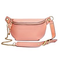 Modern Sling Bag for Women Cowhide Leather Crossbody Bags Ladies Stylish Chest Bag Fanny Pack with Adjustable Strap