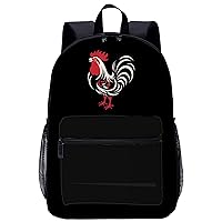 Cock Printed 17 Inch Laptop Backpack Large Capacity Daypack Travel Shoulder Bag for Men&Women