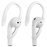 AirPods Ear Hooks Compatible with Apple AirPods 1, 2, 3, Pro and Pro 2, ICARERSPACE Anti-Slip Sports Ear Hooks for AirPods 1, 2, 3, Pro and Pro 2 - White