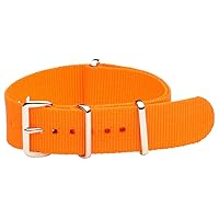 Clockwork Synergy® - Classic Ss NATO Watch Band 20mm - Orange - Military Replacement Watch Straps