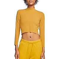 Nike Women's Yoga Dri-FIT Luxe Long Sleeve Crop Top, Gold Suede, XL Regular US