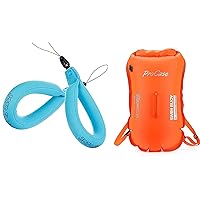 JOTO Waterproof Camera Float (2-Pack) Bundle with 35L Waterproof Swim Buoy Backpack