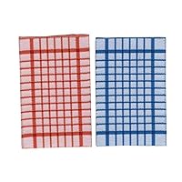Melody Jane Dolls Houses Dollhouse Tea Towels Red & Blue Terry Check Striped 1:12 Kitchen Accessory