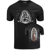 ShirtBANC Mens Nuestra Reyna Shirt Virgen Mary Leaves Front and Back Design Tee