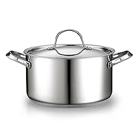 Cooks Standard 18/10 Stainless Steel Stockpot 6-Quart, Classic Deep Cooking Pot Canning Cookware Dutch Oven Casserole with Stainless Steel Lid, Silver