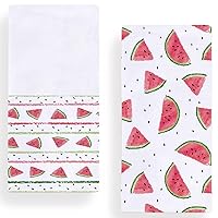 Watercolor Watermelon Kitchen Dish Towel 18 x 28 Inch Set of 2, Seasonal Summer Tea Towels Dish Cloth for Cooking Baking