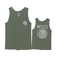 VICES AND VIRTUES Hecho En Mexico Mexican Flag Coat of Arms Escudo Mexicano 5 Mayo Men's Tank Top