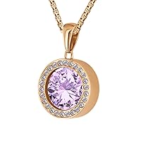 Quiges Rose Gold Stainless Steel 12mm Mini Coin Zirconia Pendant Holder and Pink Coloured Coins with Box Chain Necklace 42 + 4cm Extender