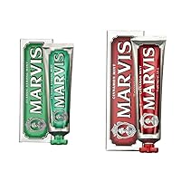 Marvis Classic Strong Mint and Cinnamon Mint Toothpaste Set, 3.8 oz