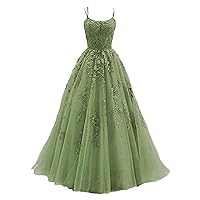 Womens Long Spaghetti Straps Flowy Women's Cocktail Dresses High Waist Embroidered Gossamer Party Lace Evening Party