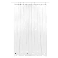 Extra Long Shower Curtain or Liner 72x80-6 Magnets on Bottom, PEVA, Waterproof, PVC Free, Metal Grommets - 72 x 80 Inches, Clear