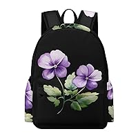 African Violet Flower Backpack Printed Laptop Backpack Casual Shoulder Bag Business Bags for Women Men