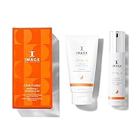 IMAGE Skincare, Glow Getter Smoothing + Brightening Set, Vital C Hydrating Anti-Aging Serum and Exfoliating Enzyme Mask, Holiday Set