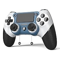 Famido Wireless Controller for PS4 Controller, 1000mAh Bluetooth Gamepad Compatible with PS4/Slim/Pro Wireless Game Controller with Dual Vibration/6-Axis Motion Sensor - Blue
