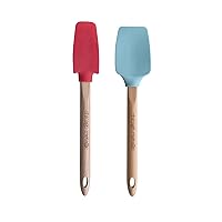 Chicago Metallic Mini Spatulas, Features Flexible Heads That are Gentle on Bowls and Heat resistant to 500F, Safe to Use on All Cookware, Set Of 2, Multicolored