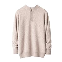 100% Wool Men's Clothing Half Height Zipper Pullovers Autumn Winter Cashmere Sweater Casual Knitted Soft Warm