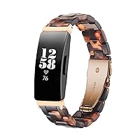 Resin Band Compatible with Fitbit Inspire HR/Inspire/Ace 2 Fitness Tracker Women Men Resin Accessory Rose Gold Buckle Band Wristband Strap Blacelet Smart Watch Fitness