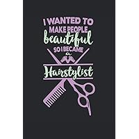 I Wanted To Make People Beautiful So I Became A Hairstylist: Lined Notebook Journal To Write In 6x9, 120 Pages |Funny Beautiful Hairstylist Nothebook ... Boys, Girls, Uncle, Aunt, Granny and Grandpa