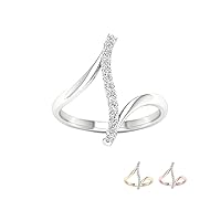 10k Gold 1/6Ct TDW Diamond Curve Bypass Fashion Ring (I-J,I2)
